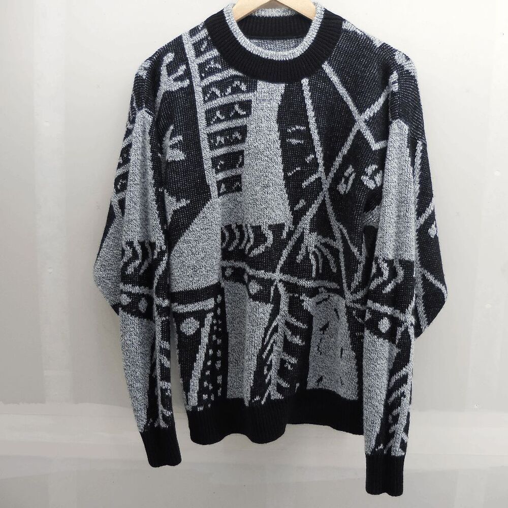 Vintage Le Tigre Mens Pullover Abstract Grandpa Retro Pattern Grandpa Medium